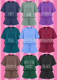 In the Lineup Ribbed Two Piece Shorts Set
