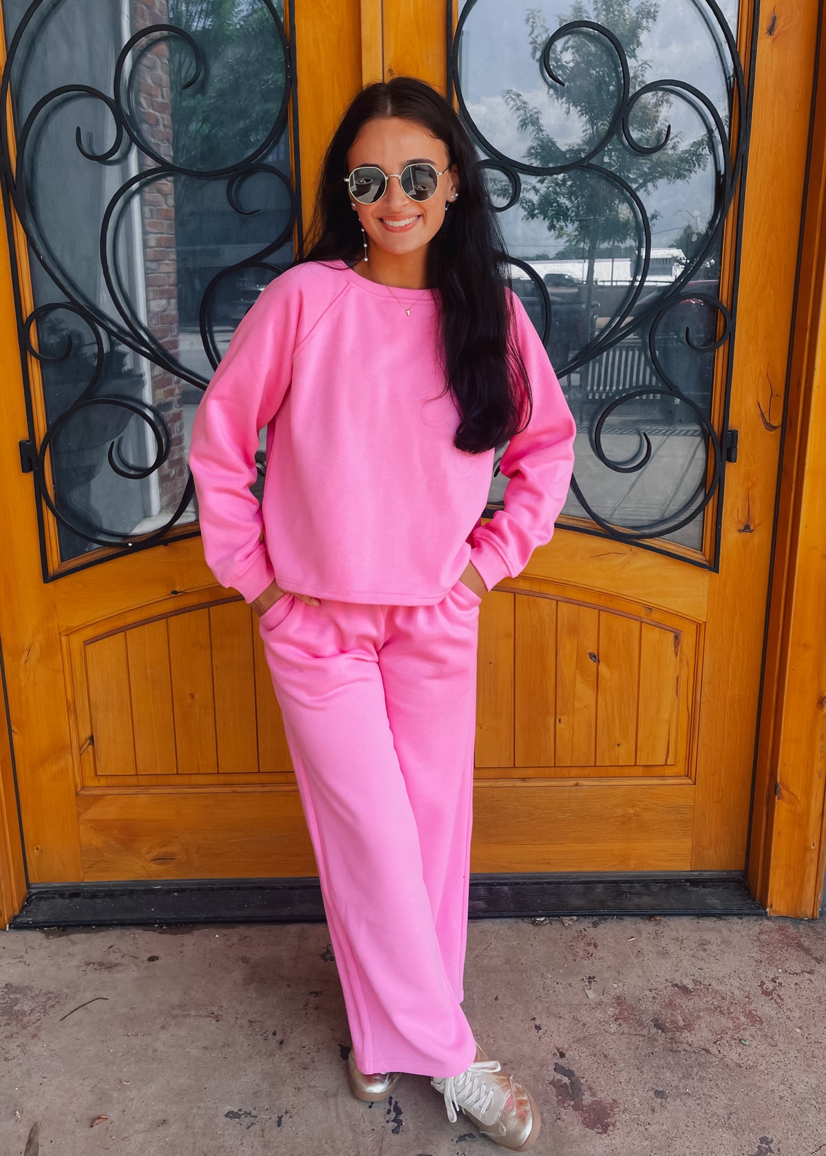 Extra Credit Fleece Long Sleeve Two Piece Set