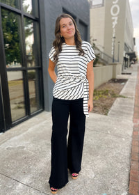 This Time Around Black Tummy Control High Rise Wide Leg- Risen Jeans