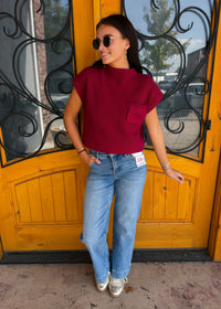Read Between The Lines Knit Pocket Sweater Top
