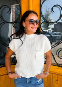 Read Between The Lines Knit Pocket Sweater Top