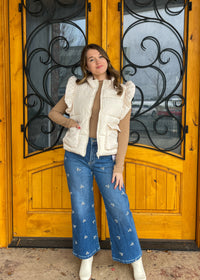 Petal Perspective Tummy Control Cropped Embroidered Risen Jeans