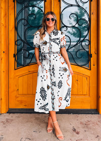 Write Me Back Button Down Midi Dress