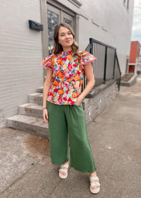 Sweet On You Green Linen Pants