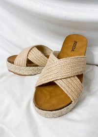 Coastal Serenity Natural Platform Sandals
