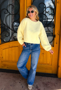 Legendary Lovers Fuzzy Knit Sweater - Yellow