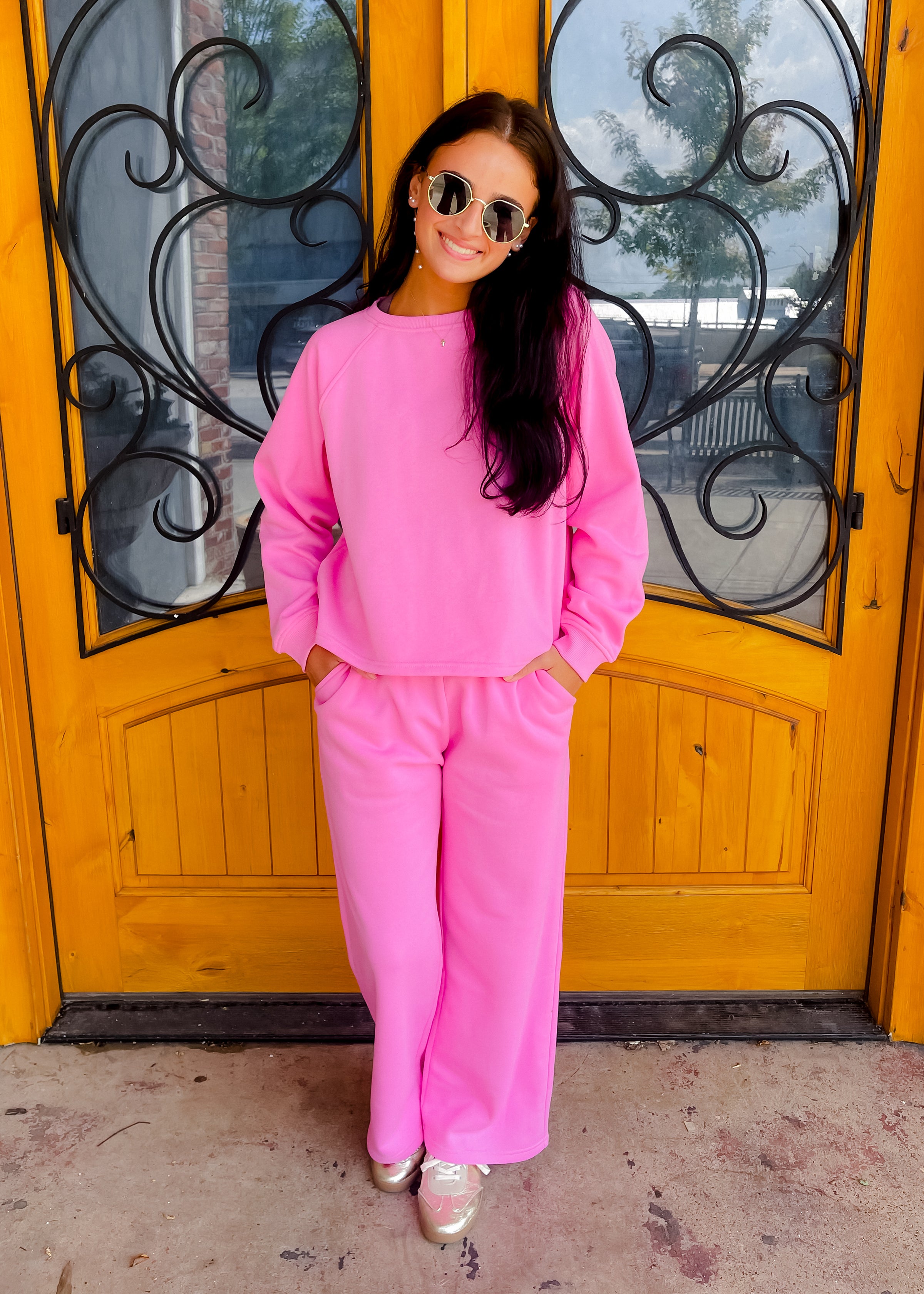 Extra Credit Fleece Long Sleeve Two Piece Set