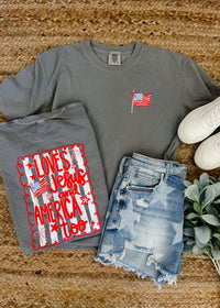 Loves Jesus And America Too Graphic Tee (S-2XL) Pocket and Back