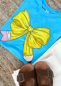 Pencil Bow Graphic Tee (S-2XL)