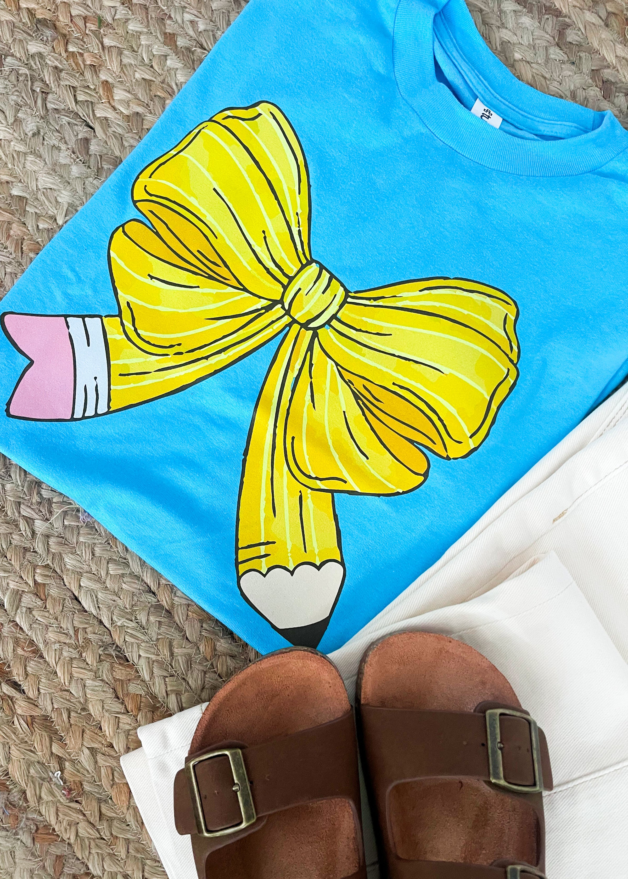 Pencil Bow Graphic Tee (S-2XL)