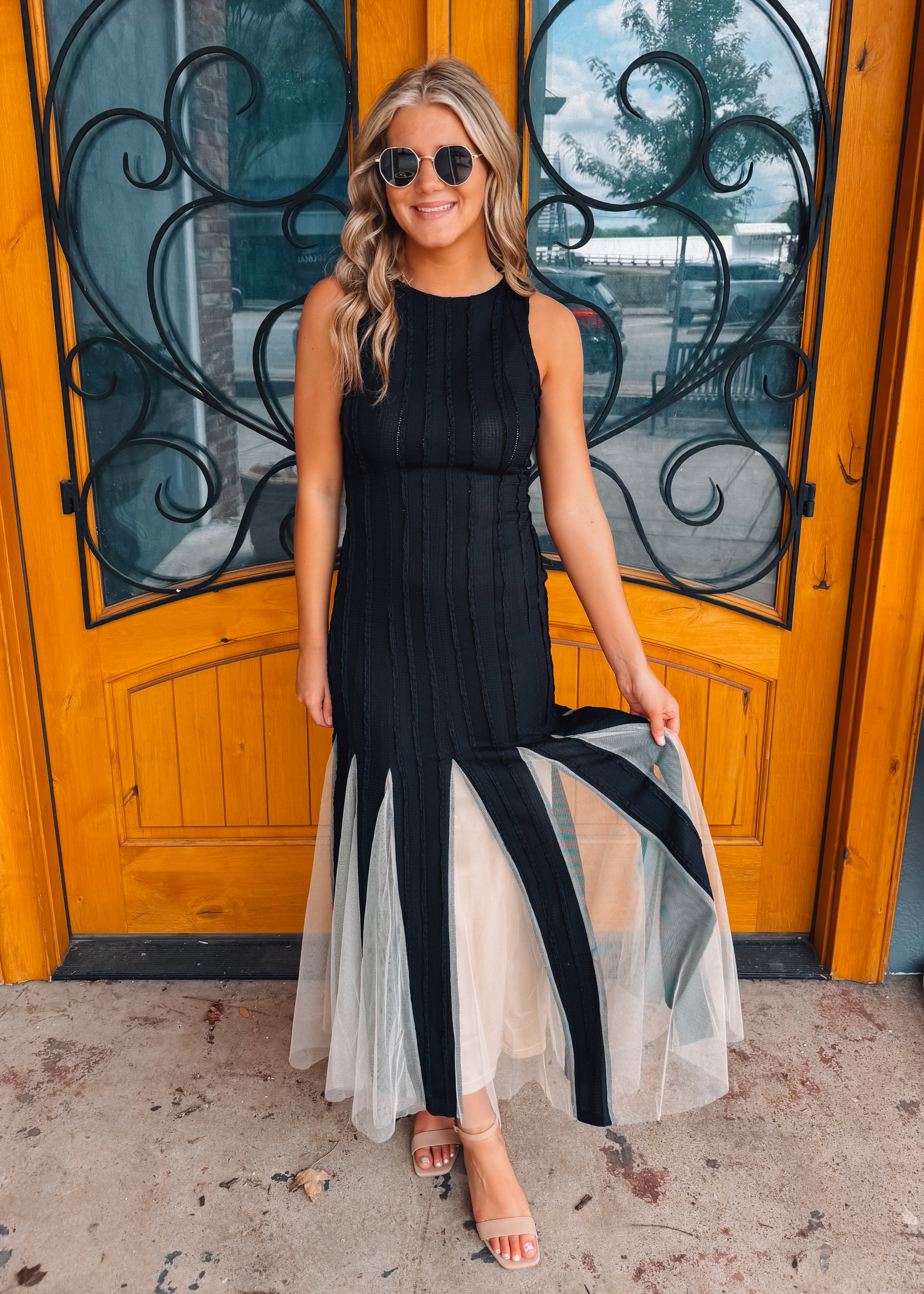 Classic Composition Solid Knit Maxi Dress
