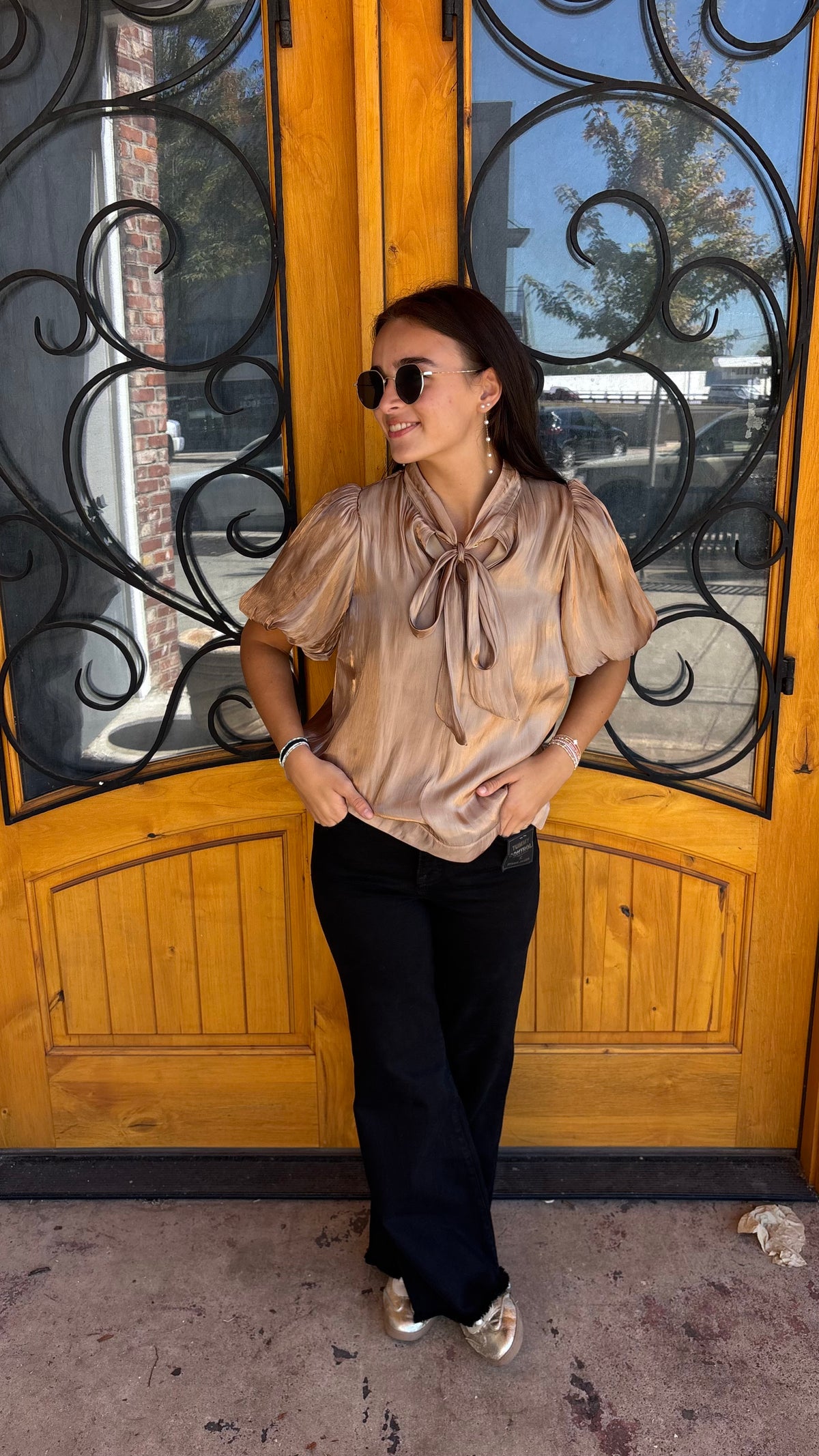 Thinking About You Tie Blouse