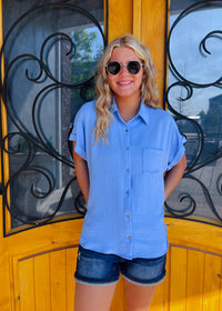 Pretty Poised Button Up Top (S-XL)