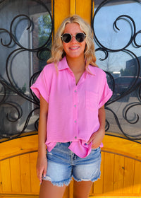 Pretty Poised Button Up Top (S-XL)