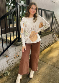 Never Looked Back Brown Tummy Control High Rise Crop Wide Leg- Risen Jeans