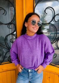 No Place Like Home Mock Neck Fleece Sweater