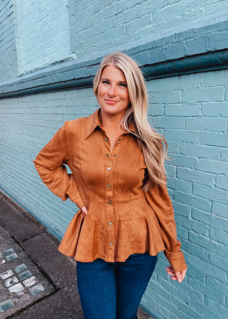 Fell Into Place Suede Top