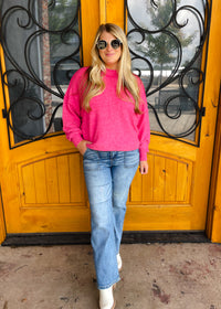 No Place Like Home Mock Neck Fleece Sweater