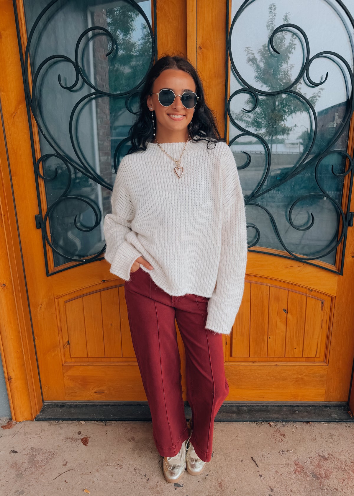 Stay With Me Mock Neck Knit Sweater