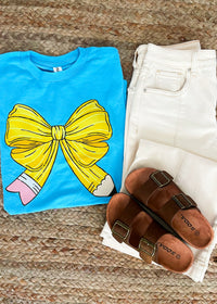 Pencil Bow Graphic Tee (S-2XL)