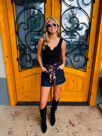 Wild Side Dark Wash Denim Skort