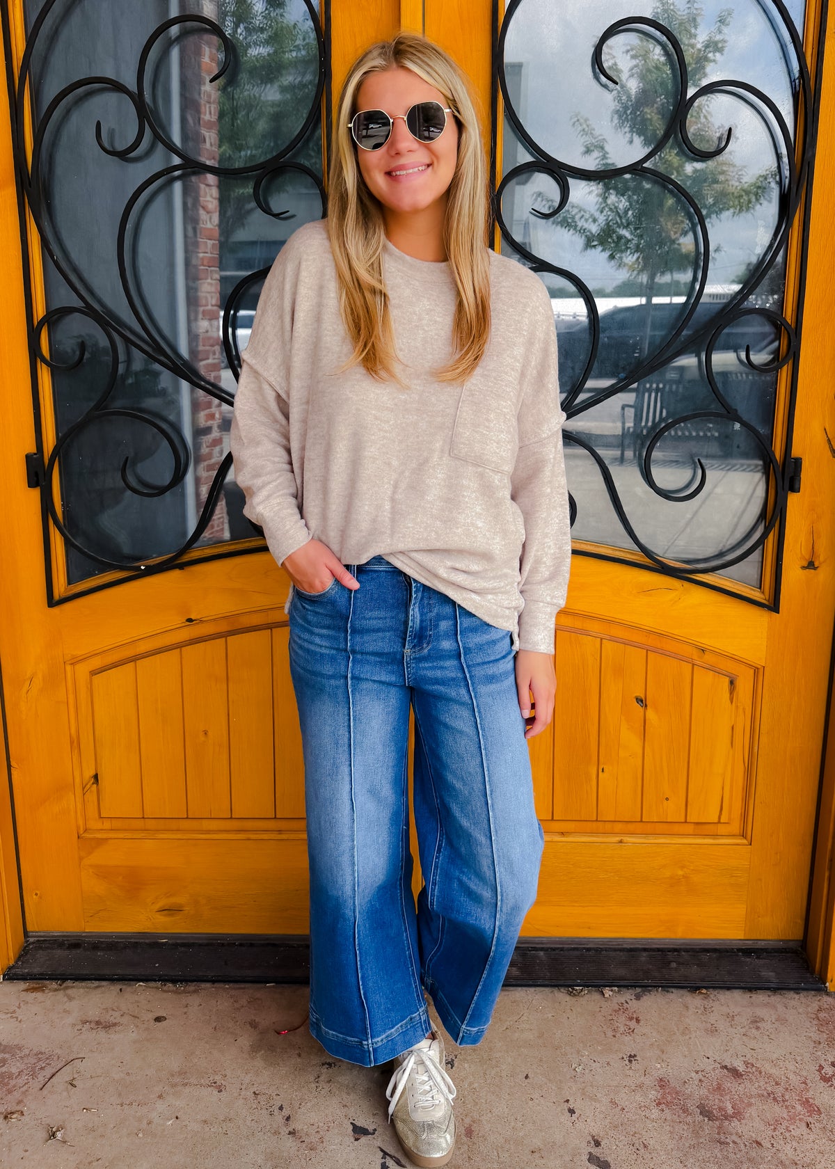 Finally My Time Oversized Fleece Pocket Sweater