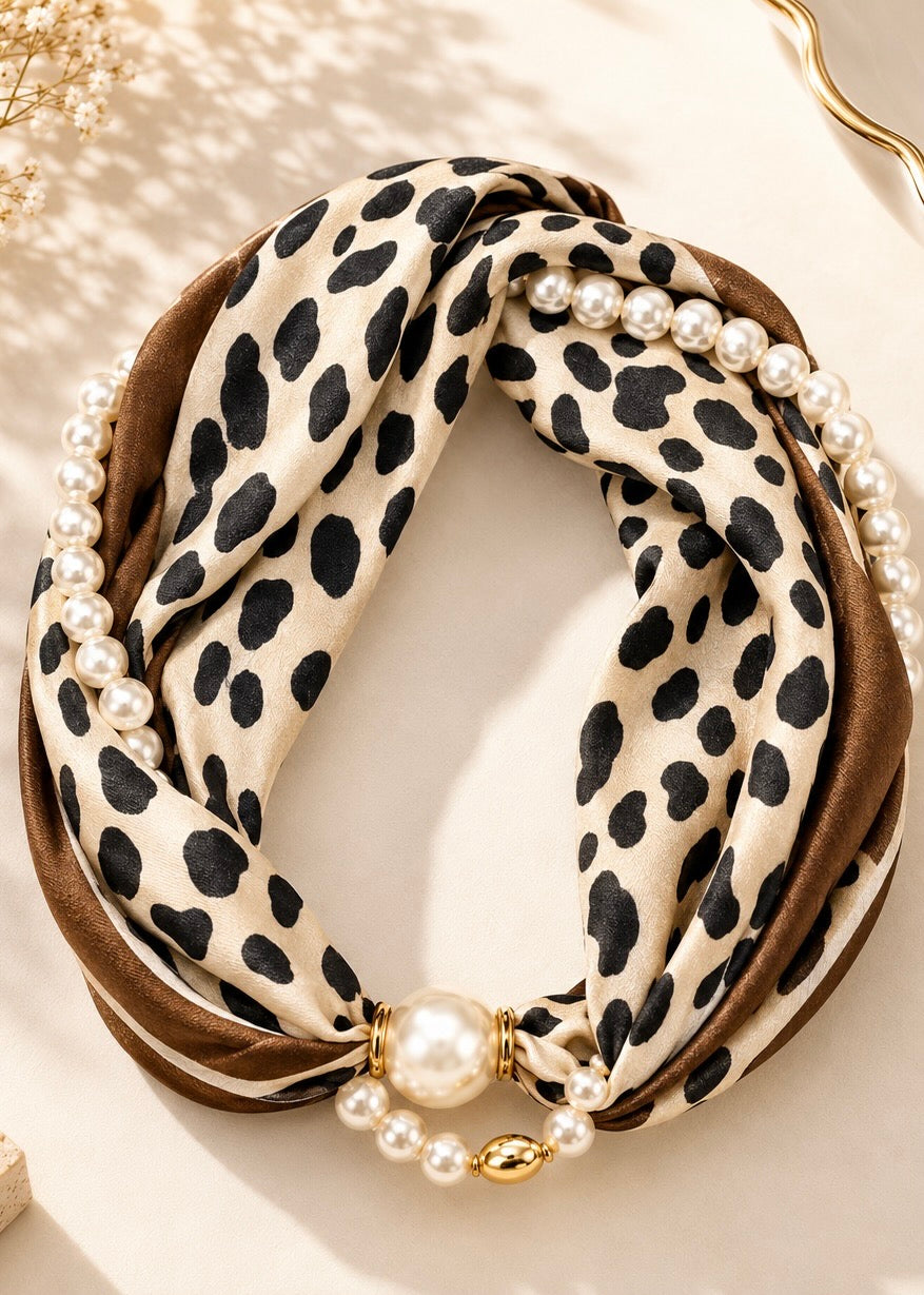 Luxe Pearl Scarf Necklace