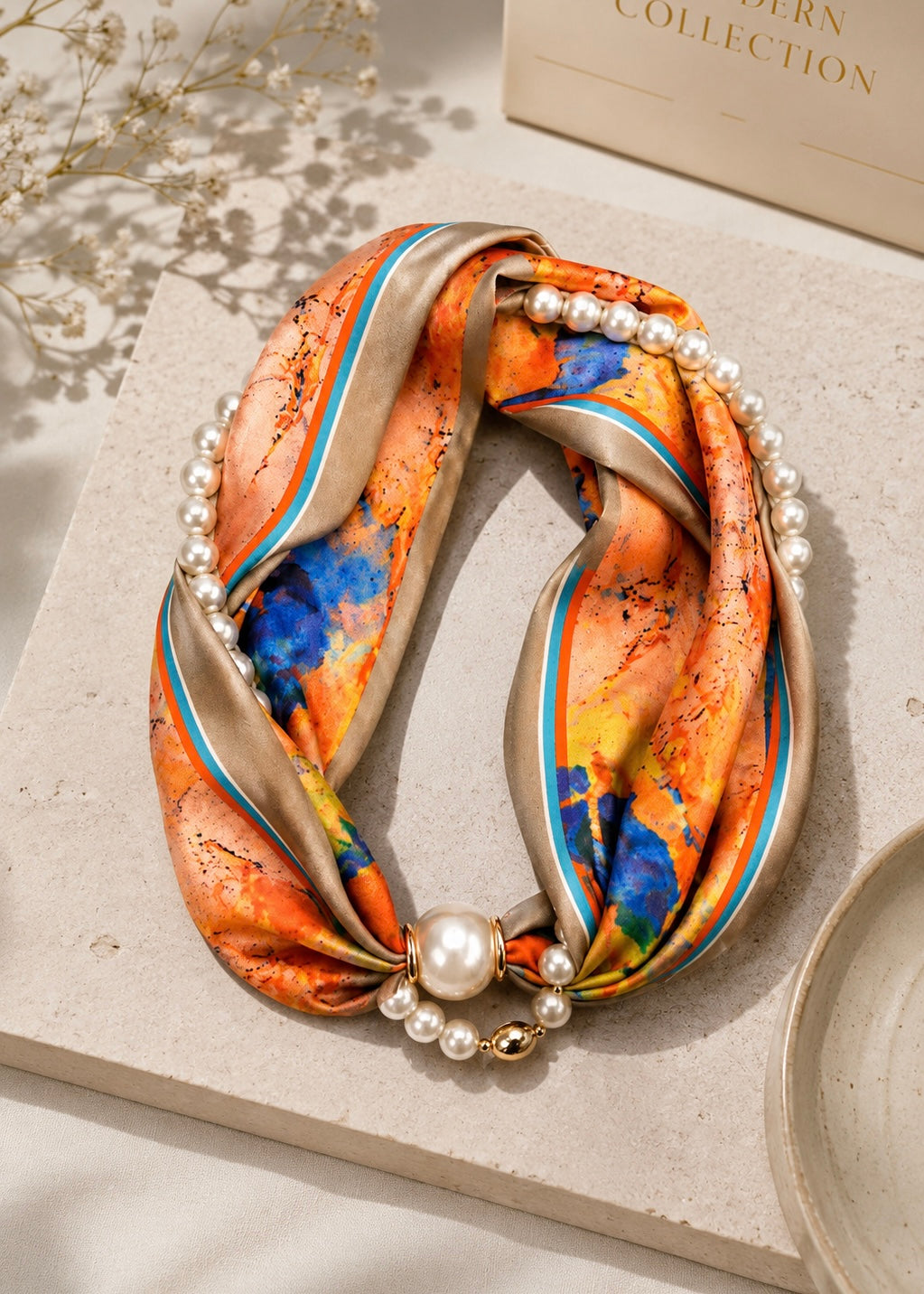 Luxe Pearl Scarf Necklace