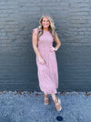 Covered In Love Blush Smocked Midi Dress (S-3XL)