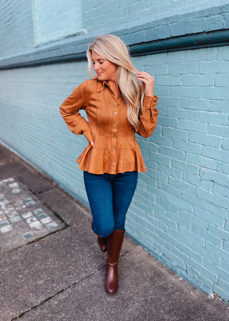 Fell Into Place Suede Top