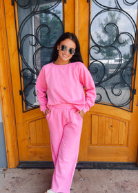 Extra Credit Fleece Long Sleeve Two Piece Set