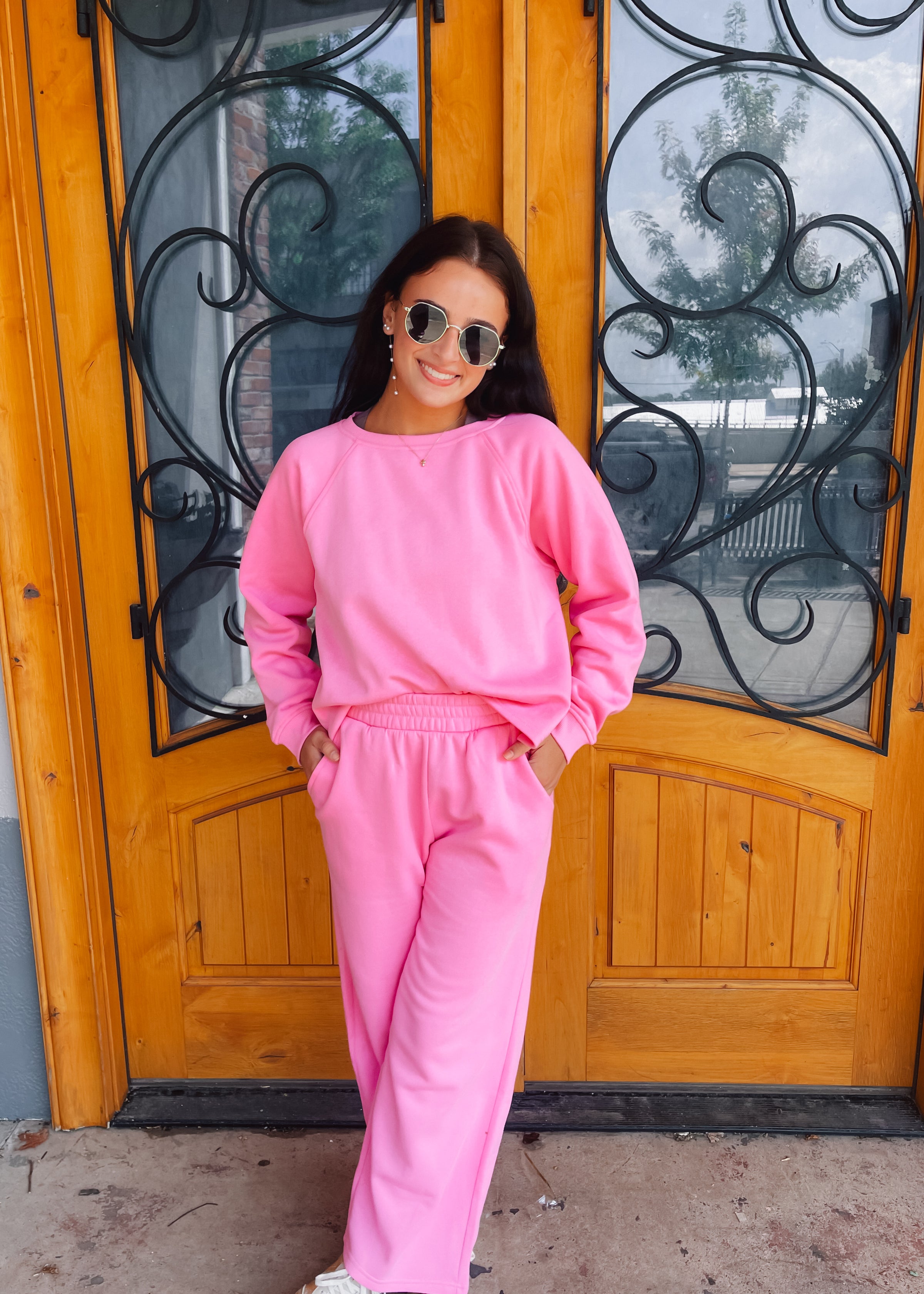 Extra Credit Fleece Long Sleeve Two Piece Set