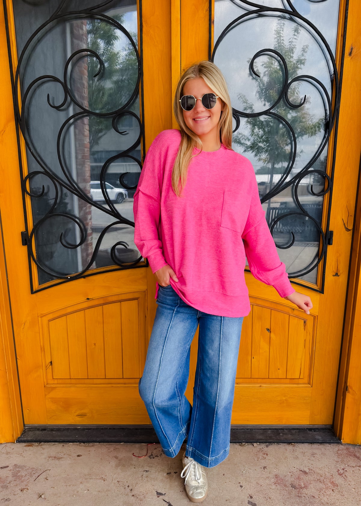 Finally My Time Oversized Fleece Pocket Sweater