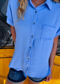 Pretty Poised Button Up Top (S-XL)