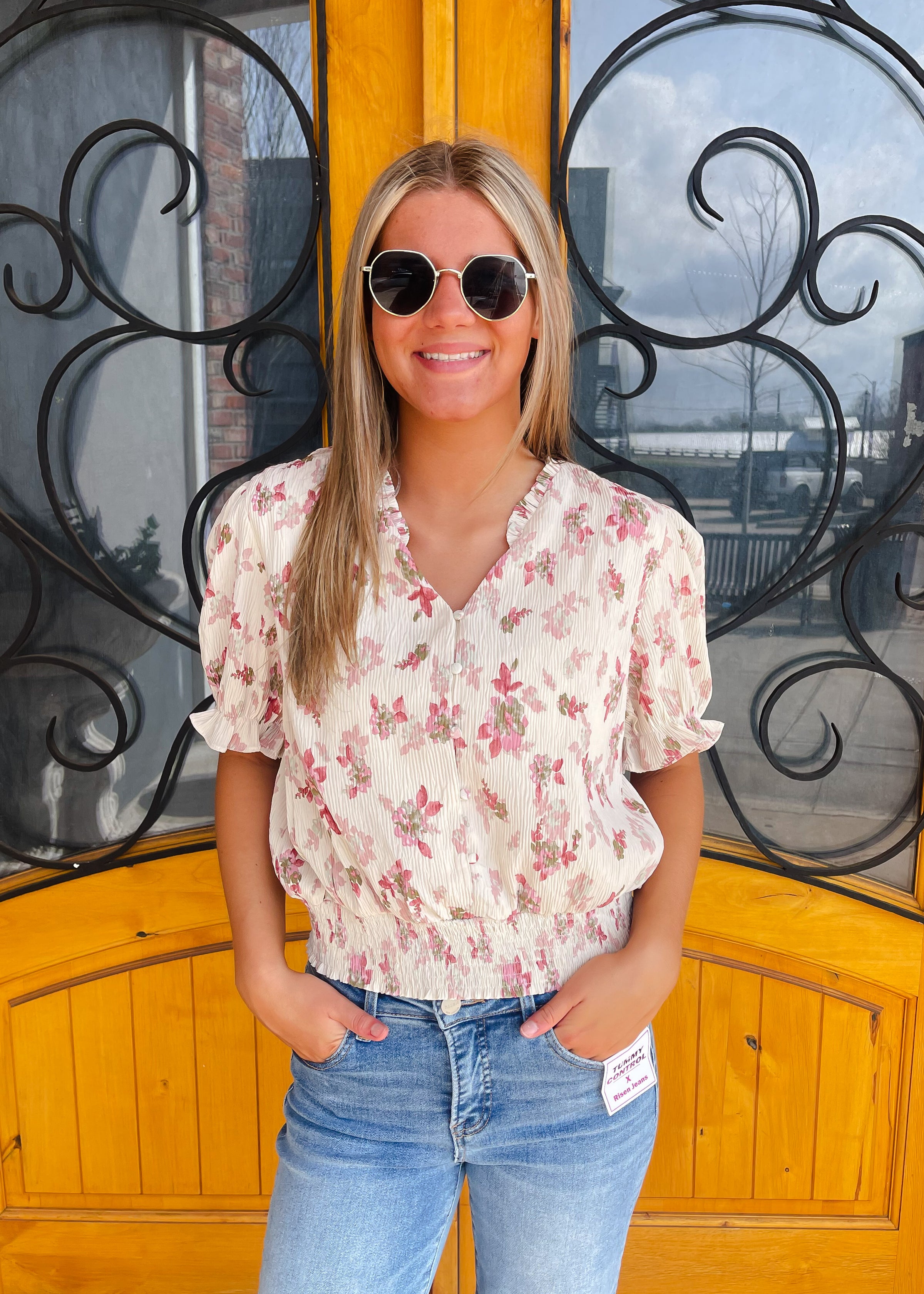 Blushing Meadow Smock Top
