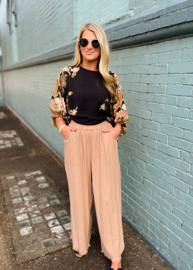 As Promised Latte Linen Pants