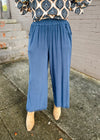 What It's All About Blue Linen Pants