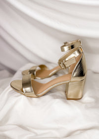 Take A Walk Gold Heels