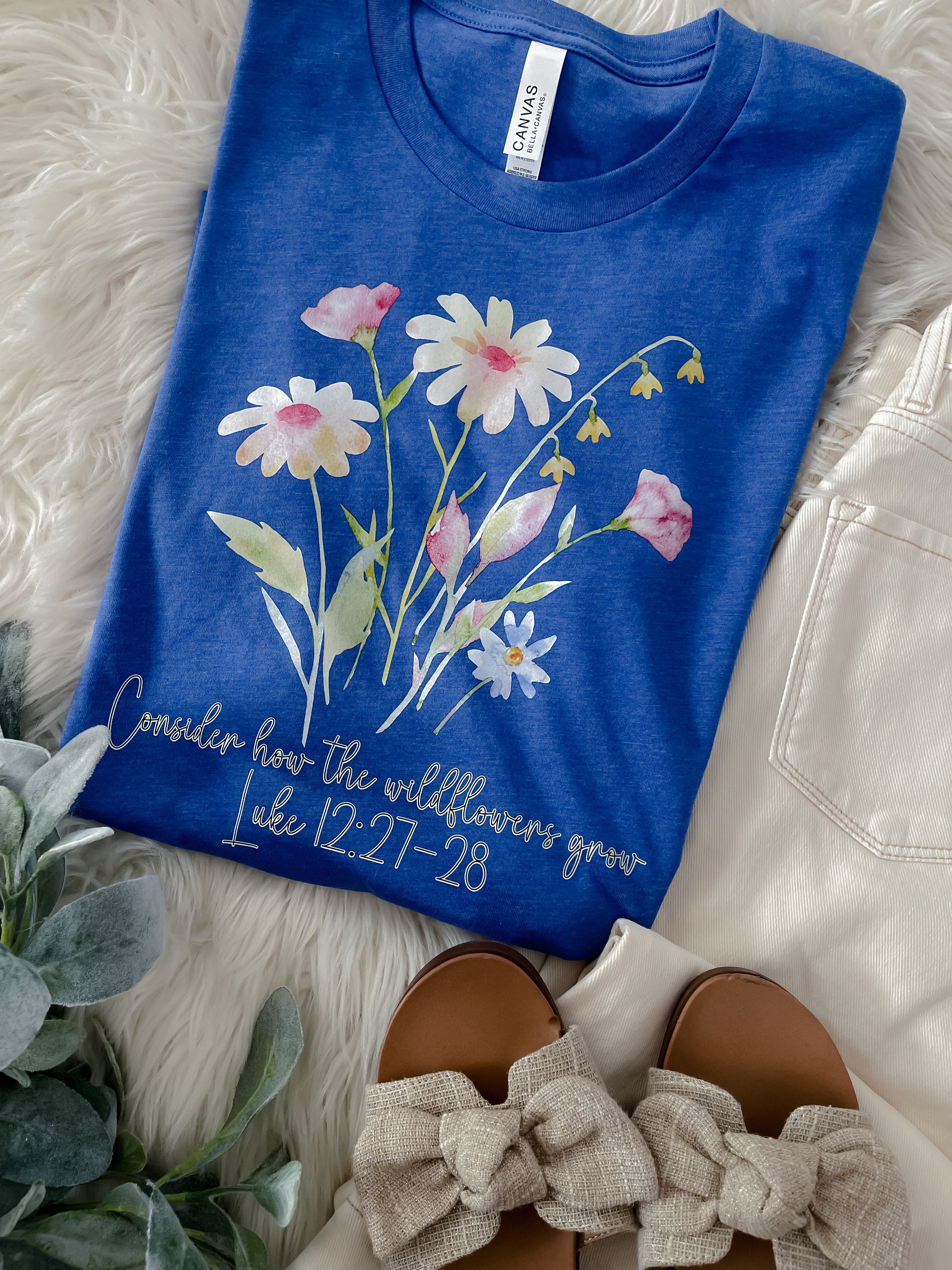 Consider How The Wildflowers Grow Luke 12:27-28 Graphic Tee (S-2XL)
