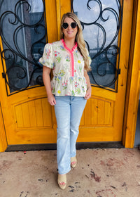 Let's Catch Up Peplum Top