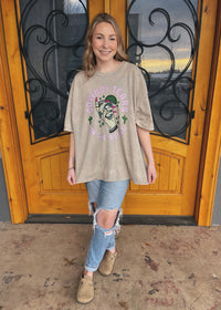 Cowboy Tears on the Rocks Oversized Acid Wash Tee