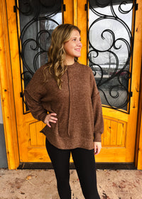 Life's Twists Fleece Oversized Line Detail Sweater