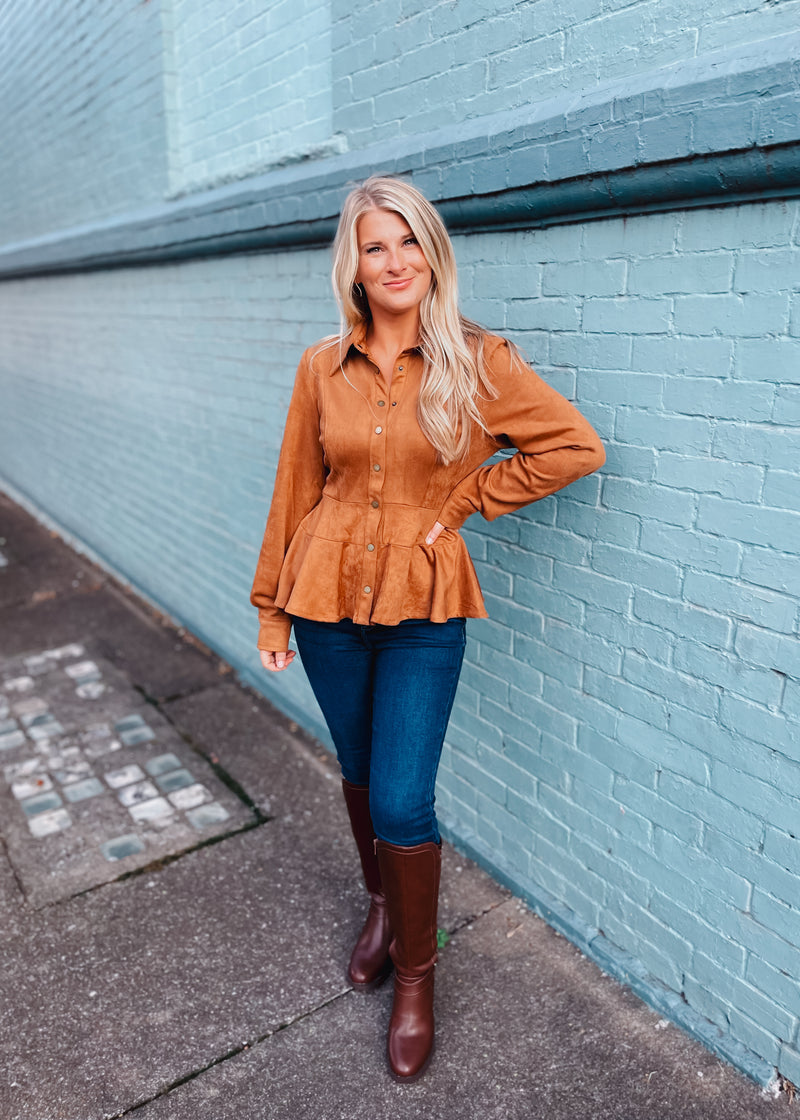 Fell Into Place Suede Top