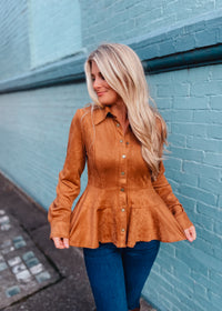 Fell Into Place Suede Top