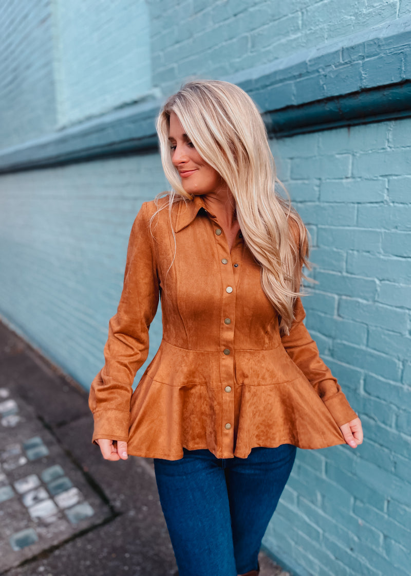 Fell Into Place Suede Top