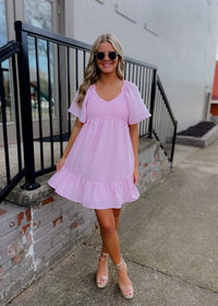 Made for Lovely Days Smocked Mini Dress- Light Pink