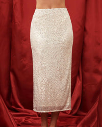 Shimmering Nights Sequin Midi Skirt