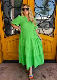 Slip into Something Pretty Green Midi Dress (S-XL)