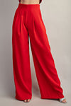 Straight To Business Pants- Red