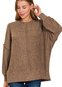 Life's Twists Fleece Oversized Line Detail Sweater
